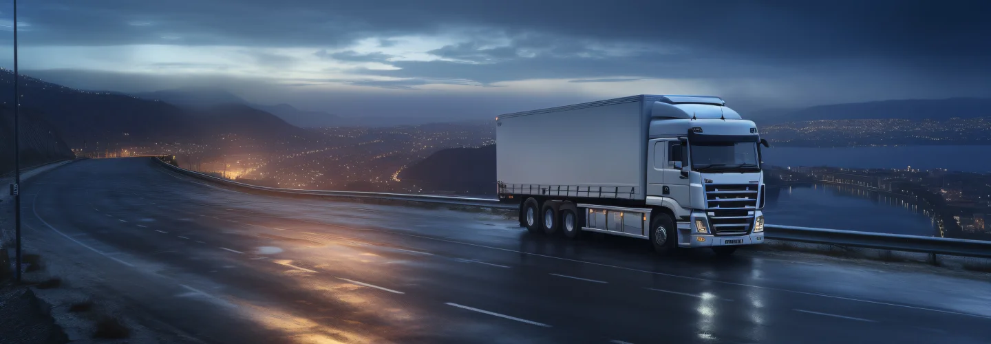Photos d'un camion sur une autoroute